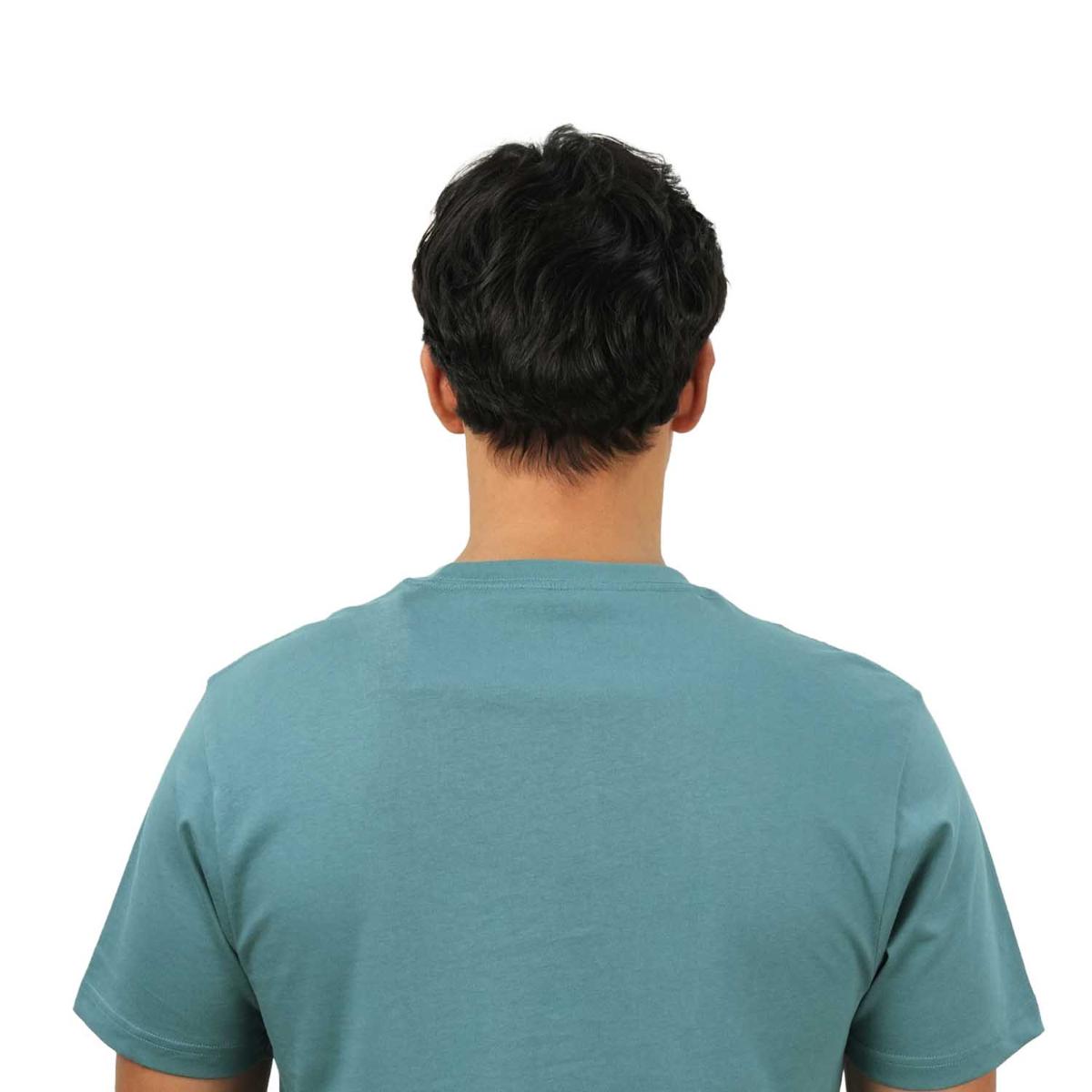 تي شيرت رجالي مطبوع عليه عبارة "عالم بلا غرباء" - قصة ضيقة، رقبة دائرية، قطن