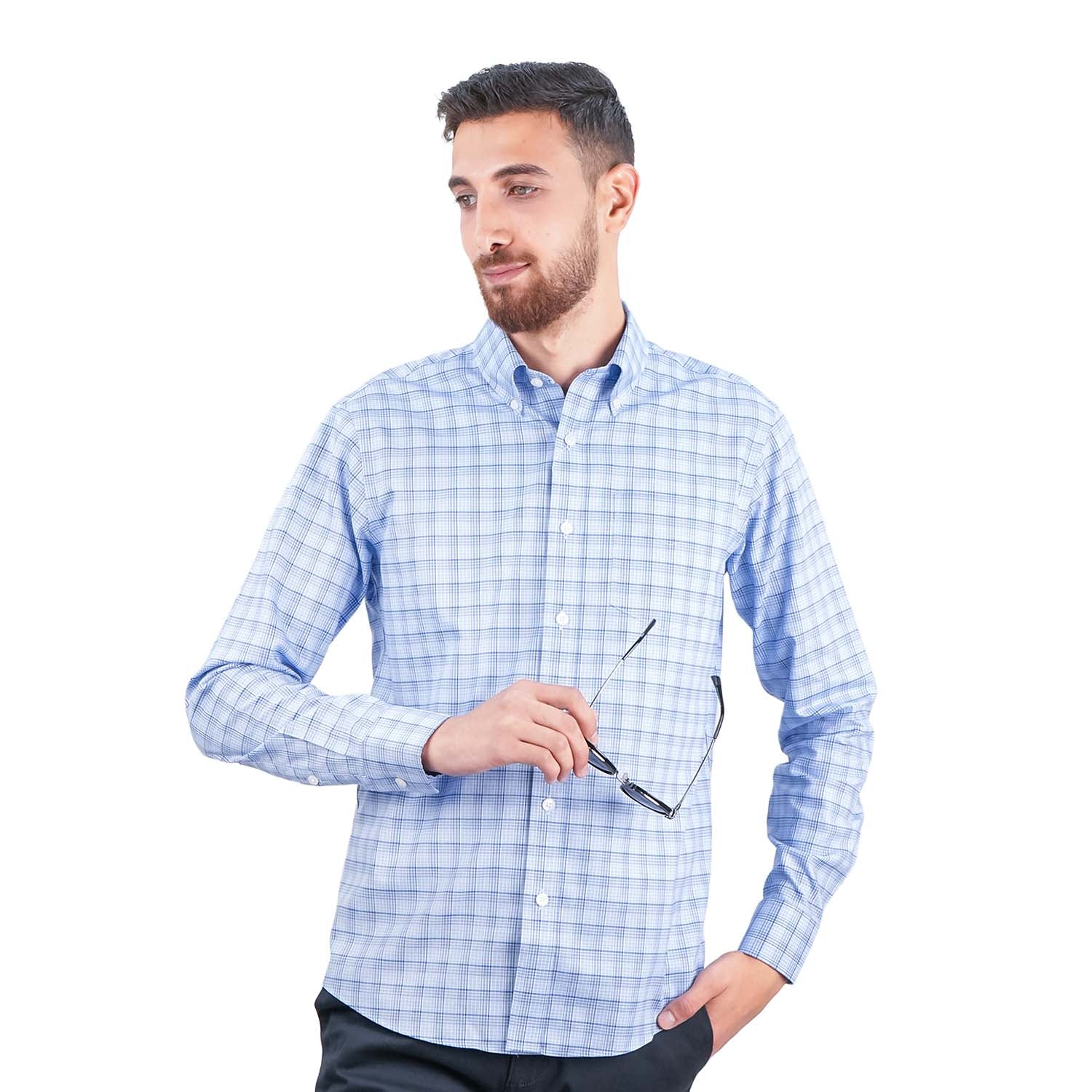 Men's Wrinkle-Free Long Sleeve Cotton Oxford Shirt