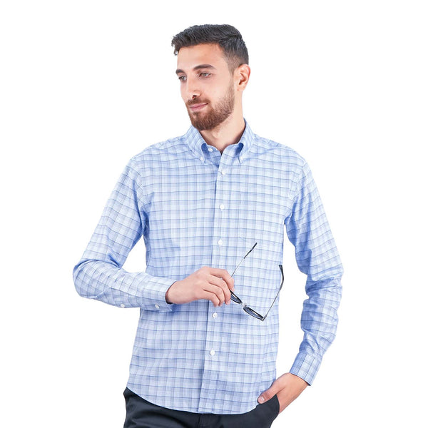 Men's Wrinkle-Free Long Sleeve Cotton Oxford Shirt
