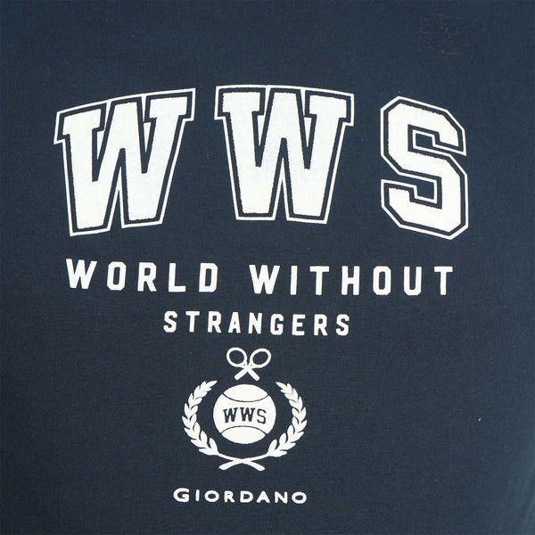 Men's World Without Strangers Print Tee - Slim Fit, Crew Neck, Cotton