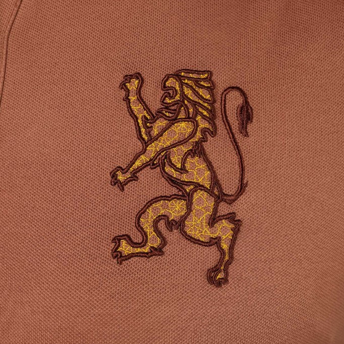 قميص بولو نسائي من القطن والليكرا بتطريز أسد ثلاثي الأبعاد