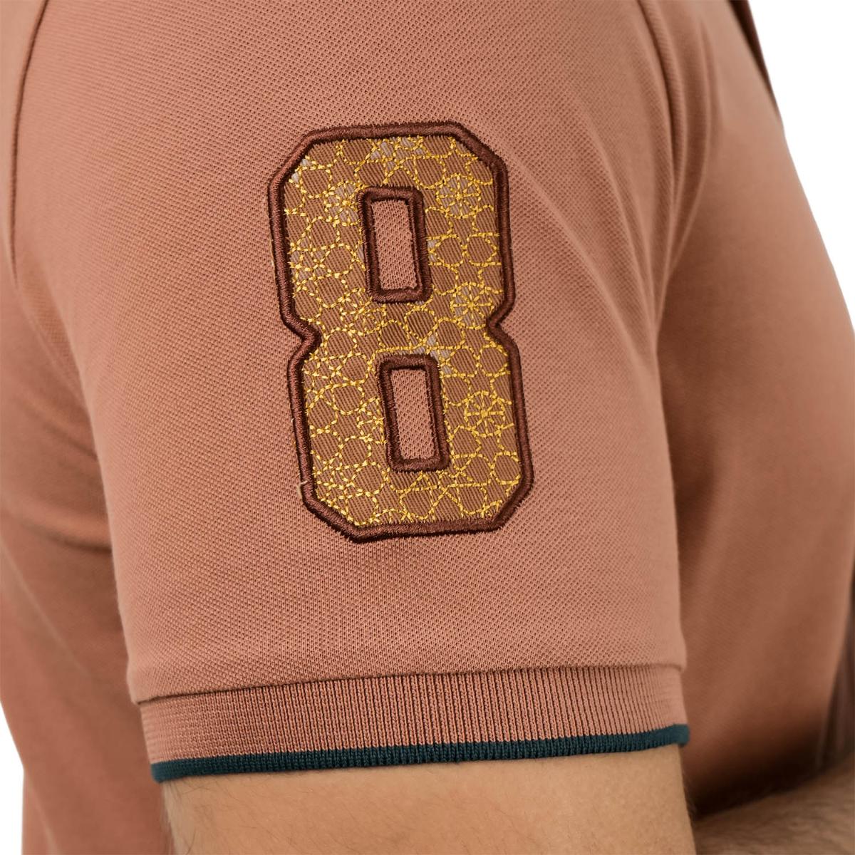 Men's 3D Lion Polo: Slim Fit, Bold Embroidery, Premium Pique