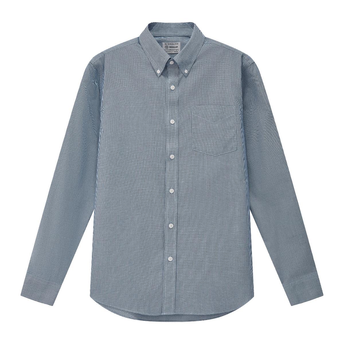 Men's Wrinkle-Free Long Sleeve Cotton Oxford Shirt