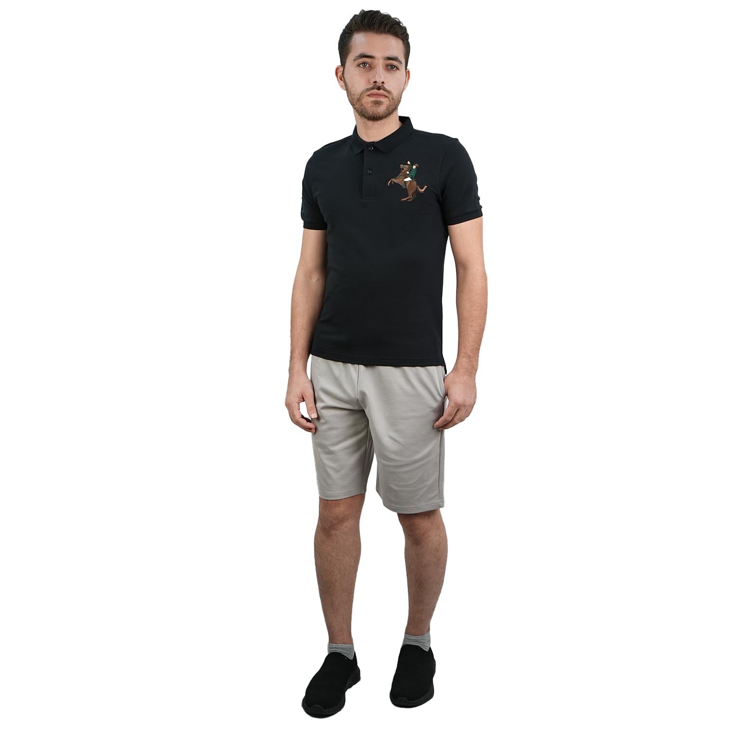 Men's Slim Fit Cotton Short Sleeve Napoleon Polo