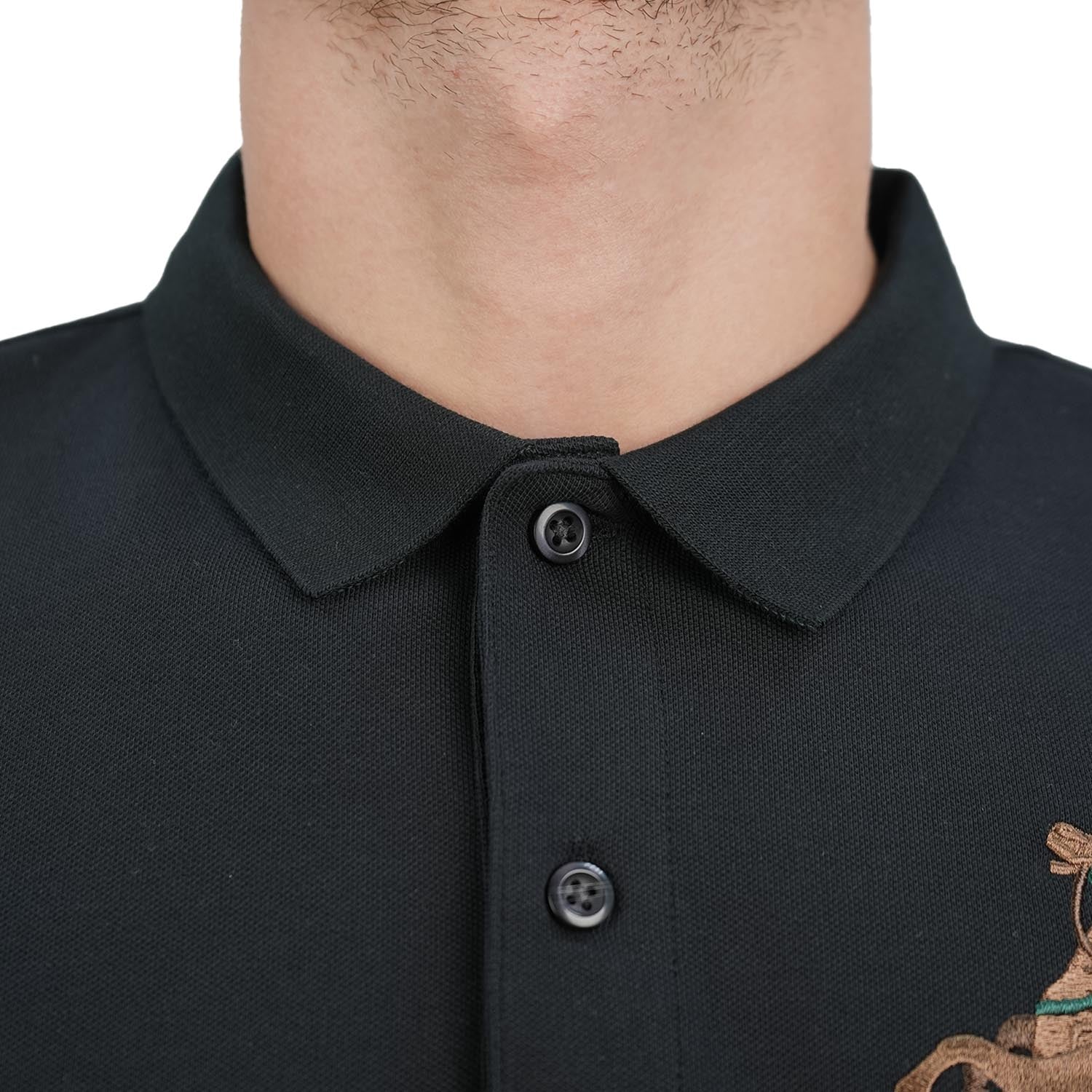 Men's Slim Fit Cotton Short Sleeve Napoleon Polo