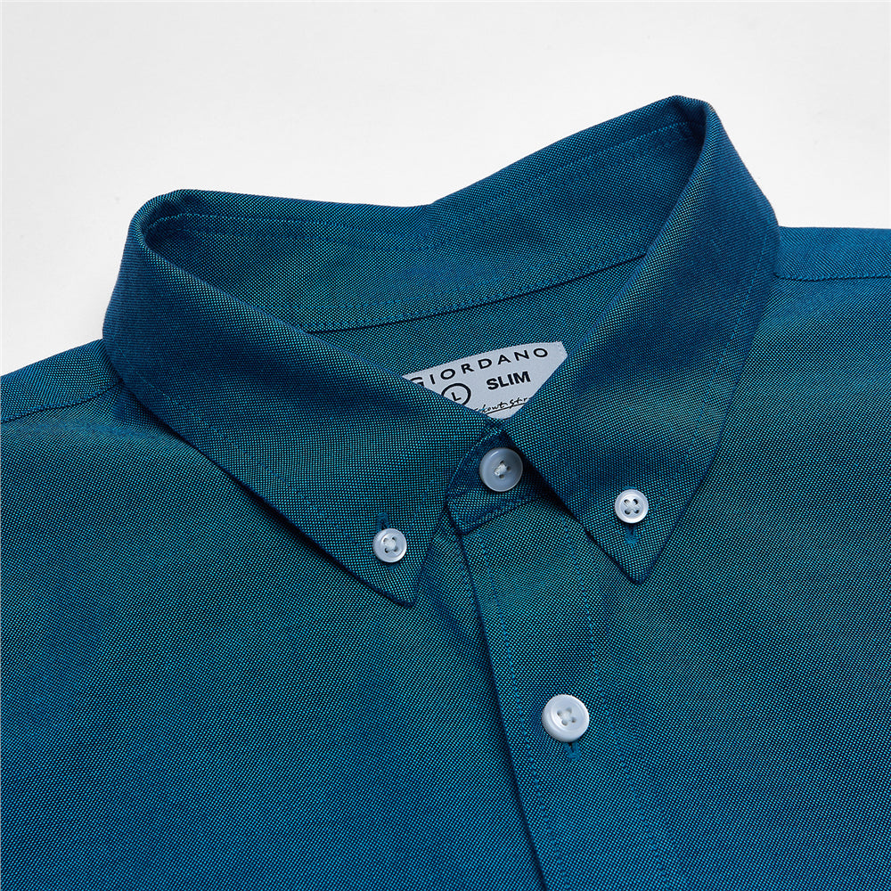 Men's Cotton Slim Oxford Shirt With Embroidery