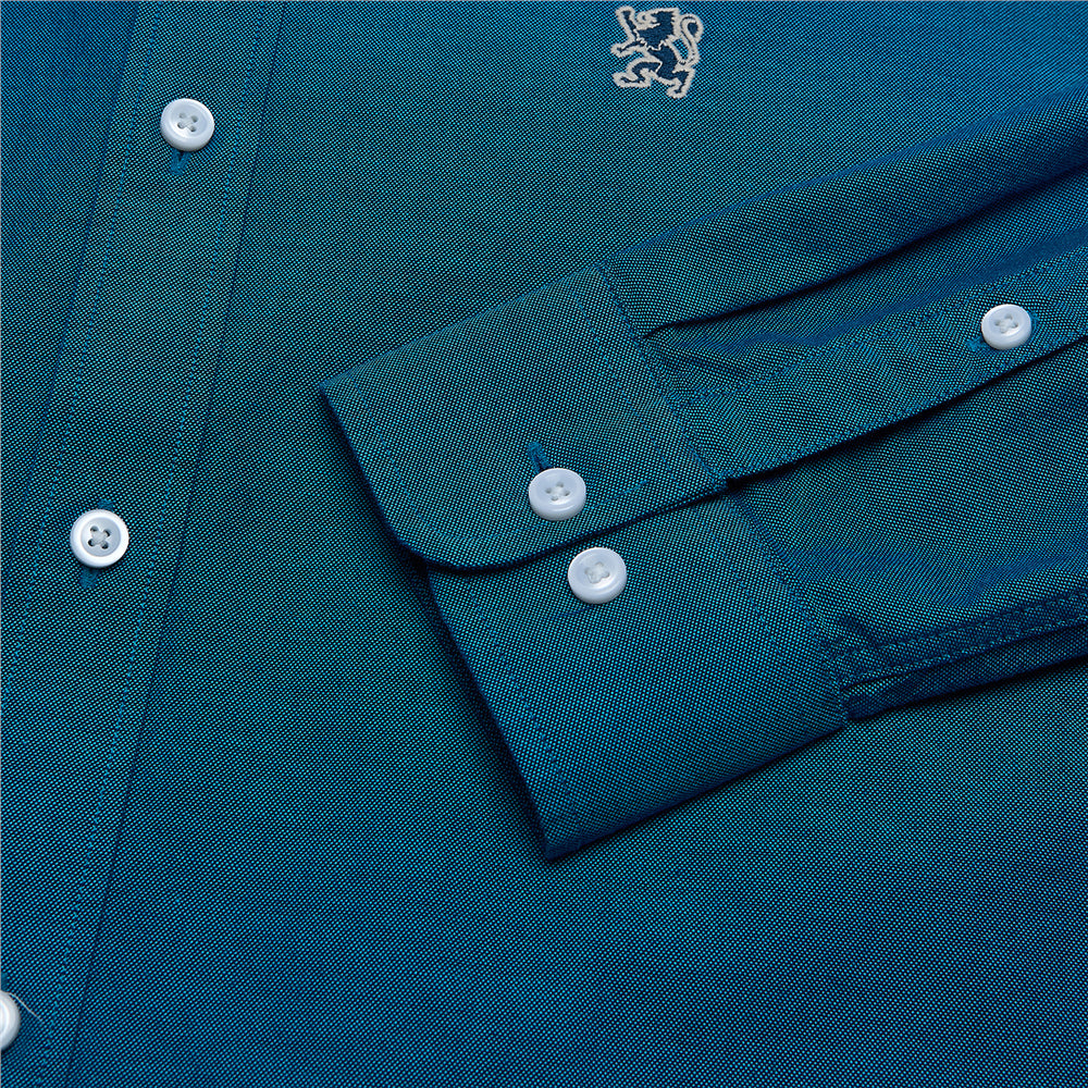 Men's Cotton Slim Oxford Shirt With Embroidery
