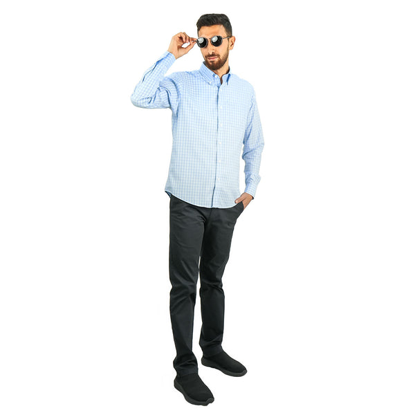 Men's Wrinkle-Free Long Sleeve Cotton Oxford Shirt