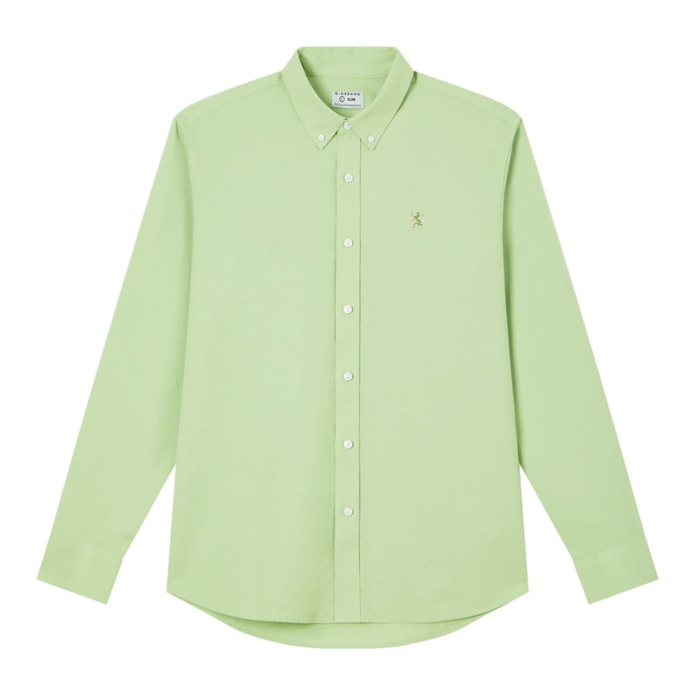 Men's Cotton Slim Oxford Shirt With Embroidery