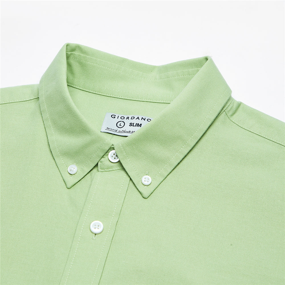 Men's Cotton Slim Oxford Shirt With Embroidery