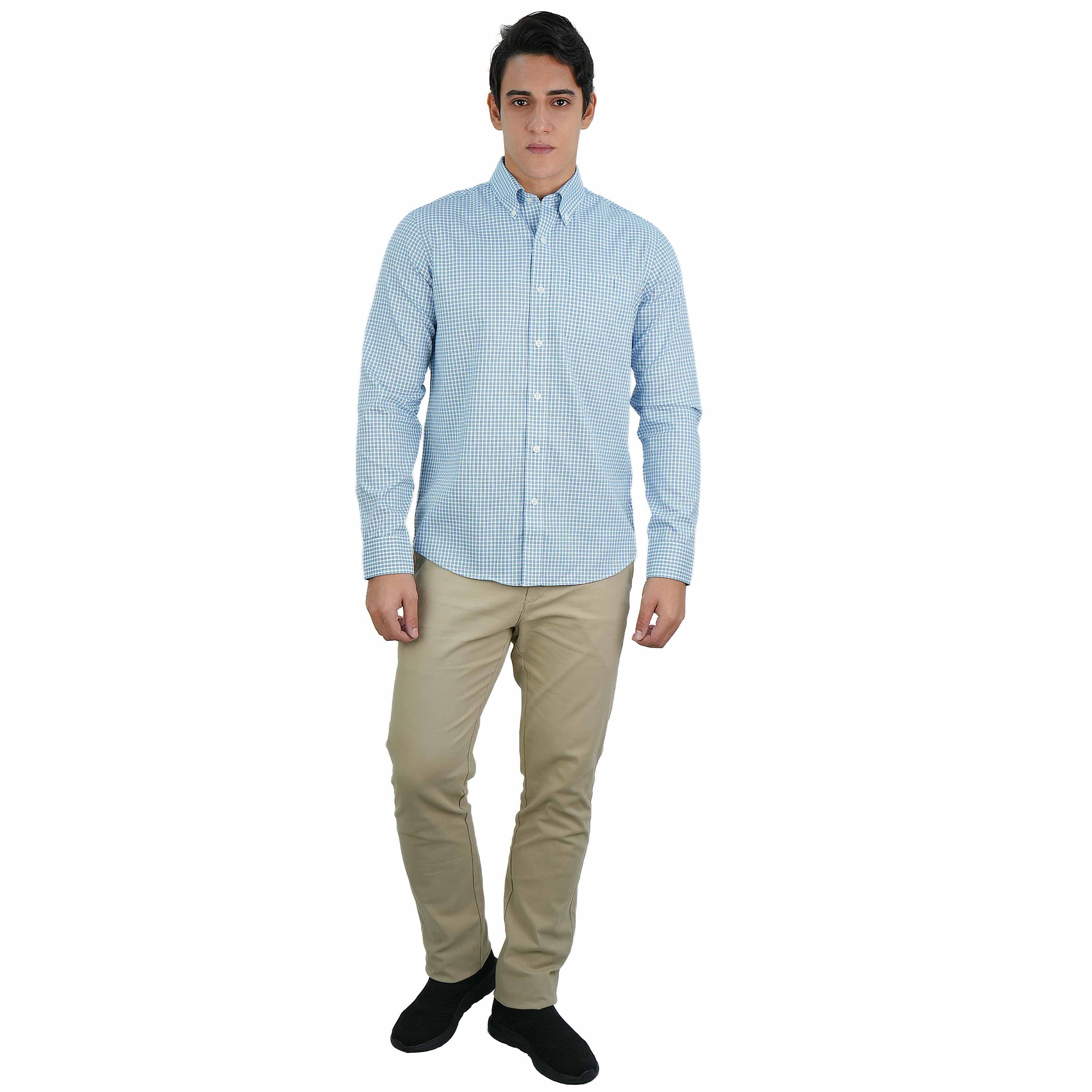 Men's Wrinkle-Free Long Sleeve Cotton Oxford Shirt