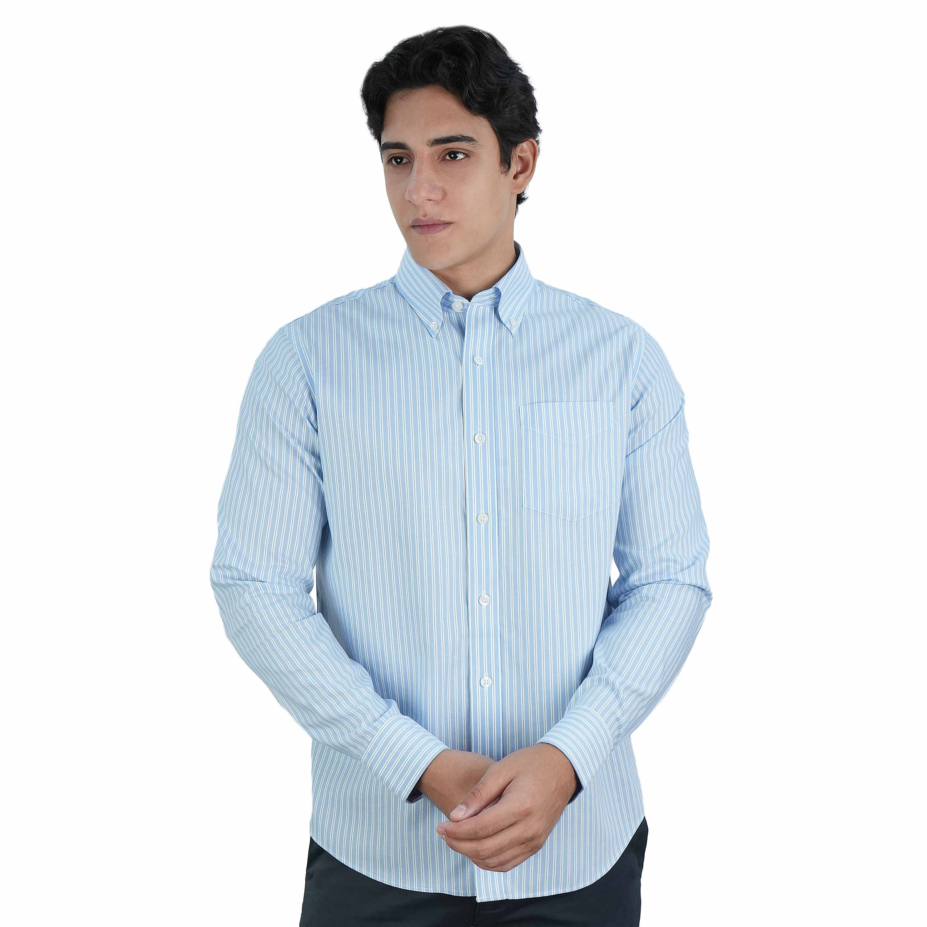 Men's Wrinkle-Free Long Sleeve Cotton Oxford Shirt