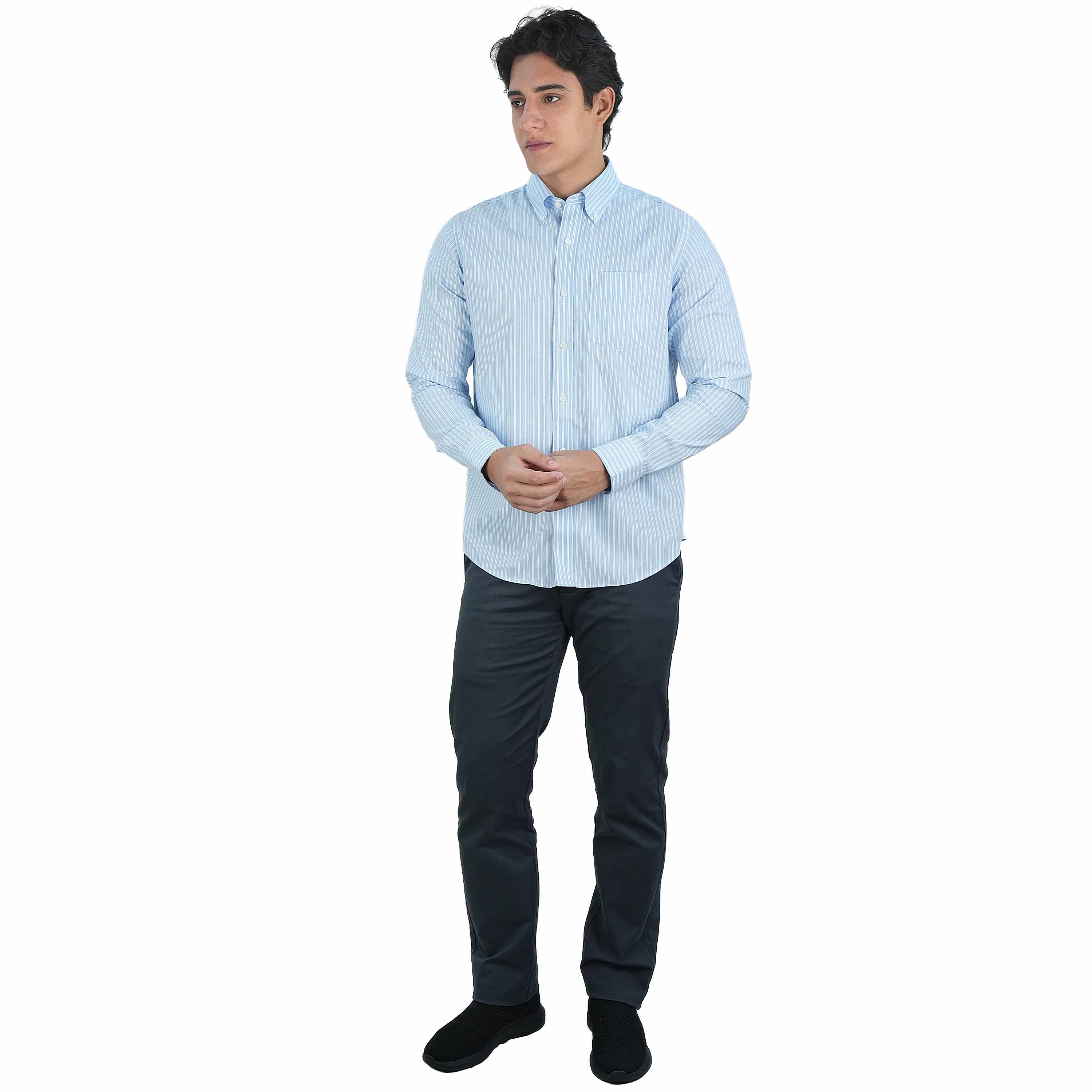 Men's Wrinkle-Free Long Sleeve Cotton Oxford Shirt