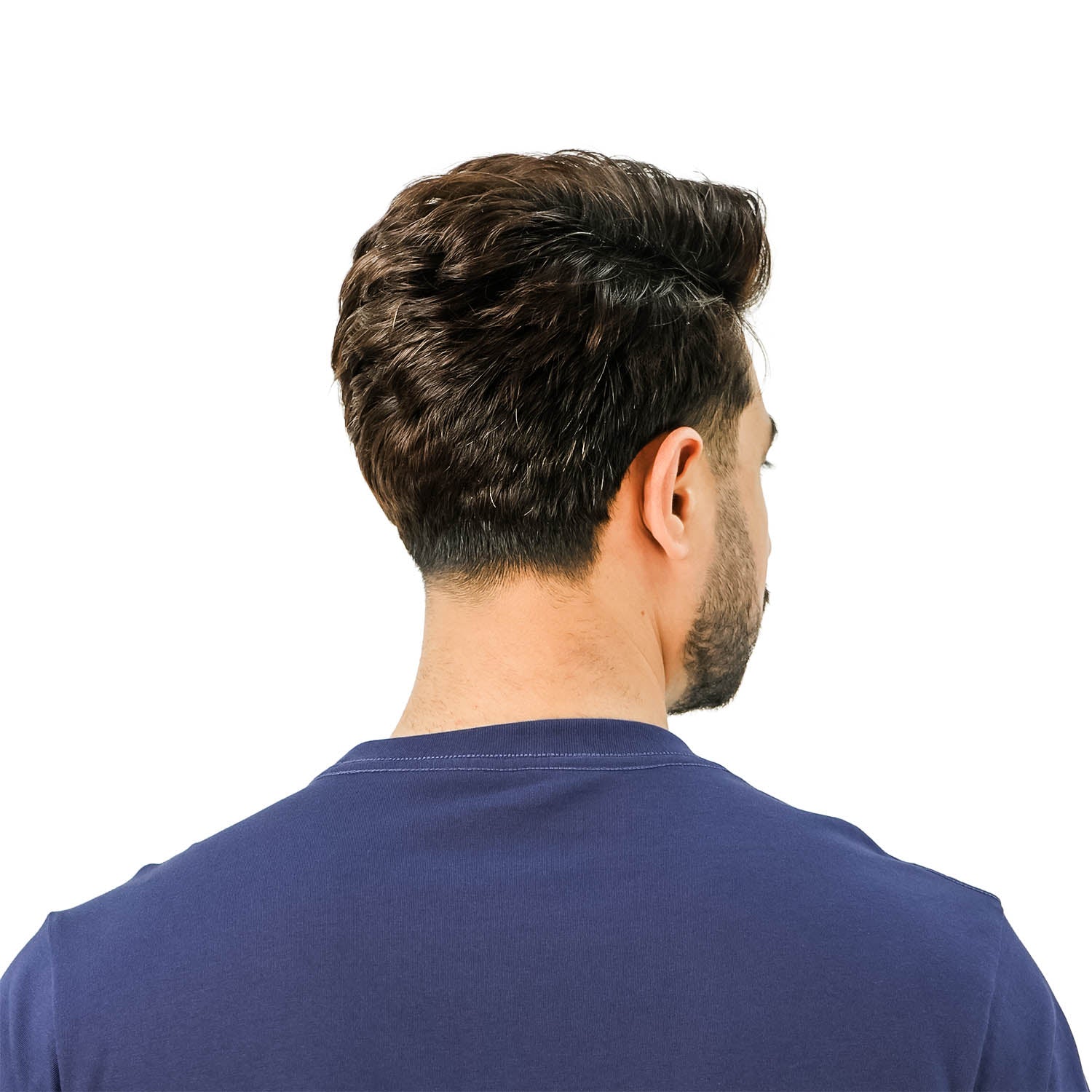 تي شيرت رجالي مطبوع عليه عبارة "عالم بلا غرباء" - قصة ضيقة، رقبة دائرية، قطن