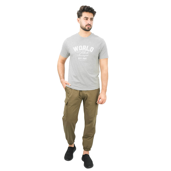 Men's World Without Strangers Print Tee - Slim Fit, Crew Neck, Cotton