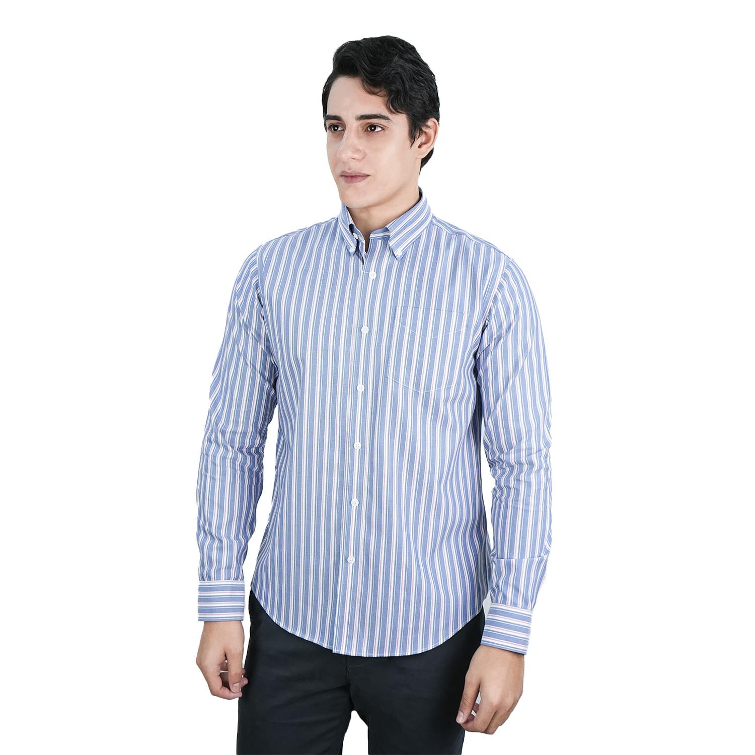 Men's Wrinkle-Free Long Sleeve Cotton Oxford Shirt