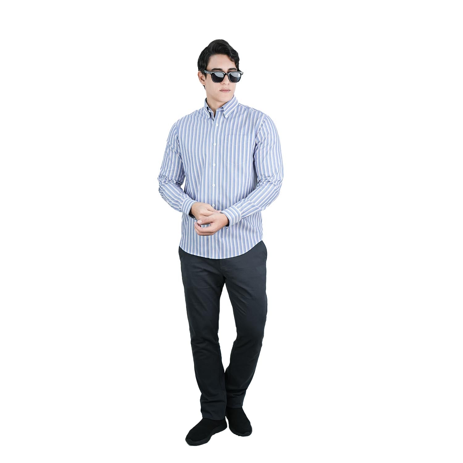 Men's Wrinkle-Free Long Sleeve Cotton Oxford Shirt