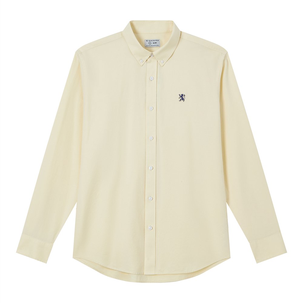Men's Cotton Slim Oxford Shirt With Embroidery