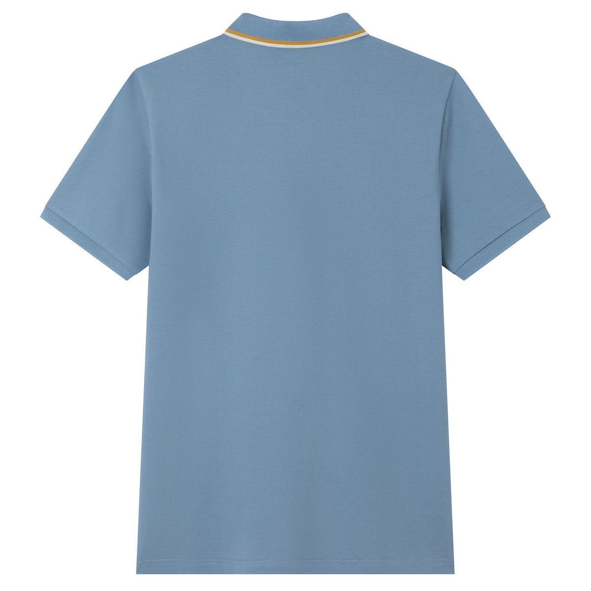 Men Slim Fit Cotton Lycra Pique Flat Knit Collar Embroidered Solid Polo