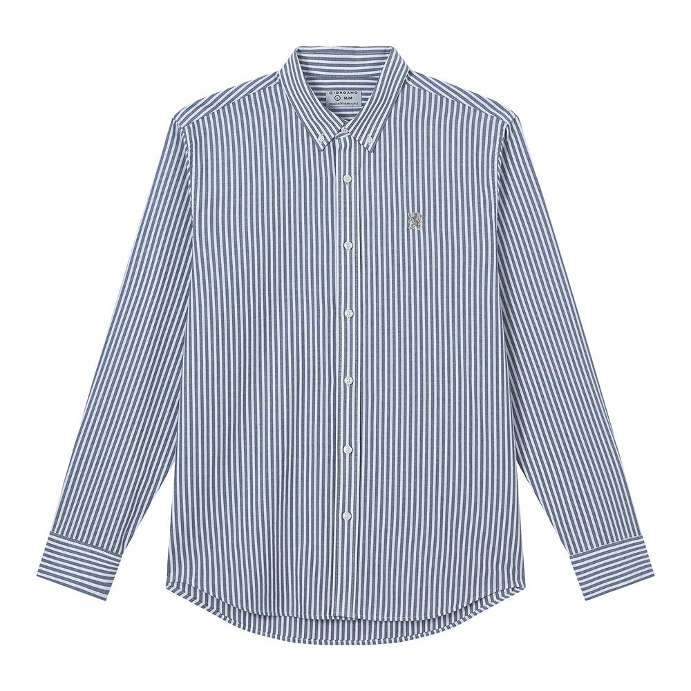 Men's Cotton Slim Oxford Shirt With Embroidery