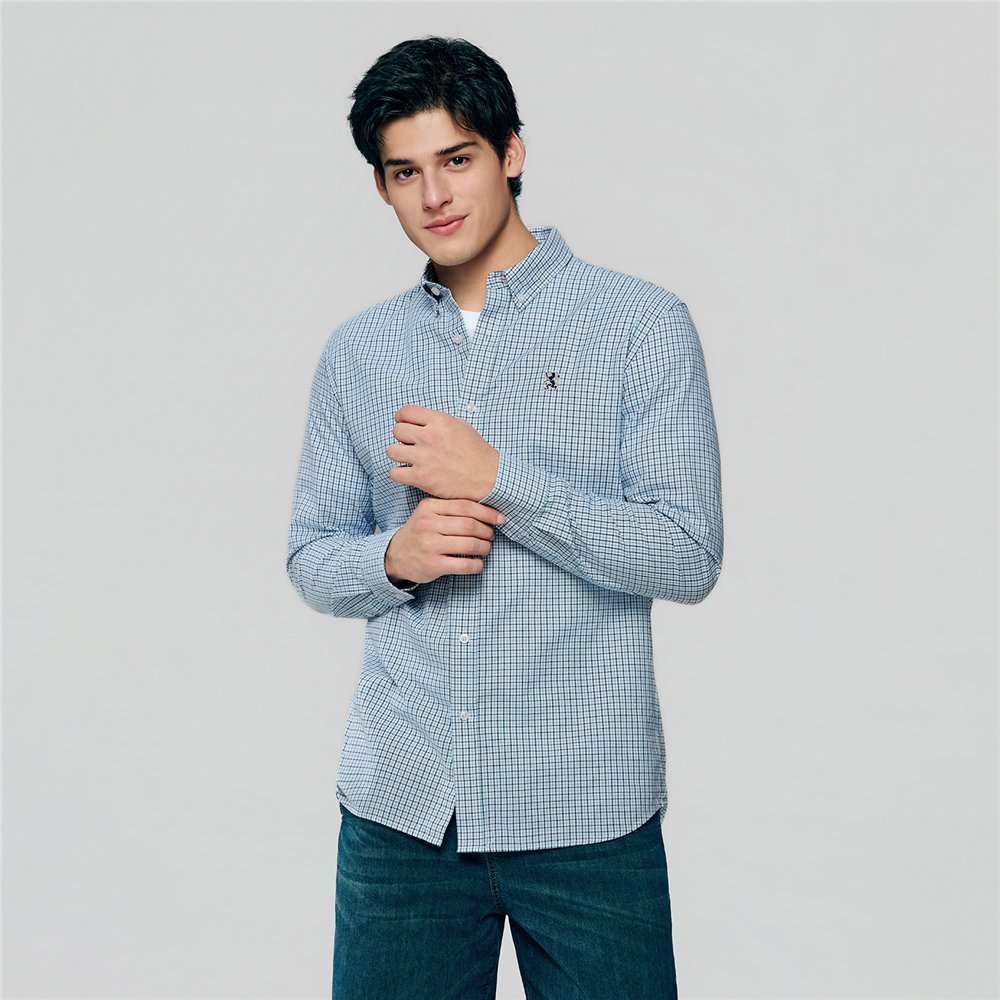 Men's Cotton Slim Oxford Shirt With Embroidery