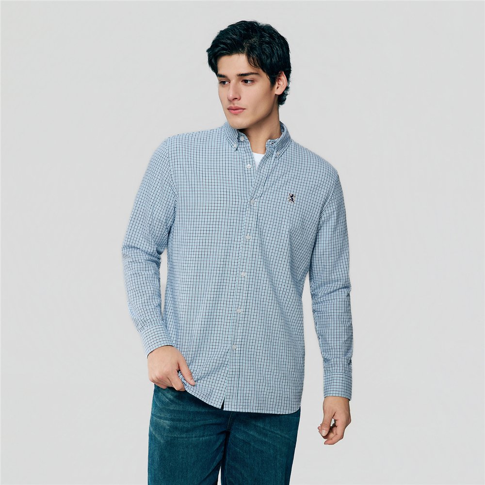 Men's Cotton Slim Oxford Shirt With Embroidery
