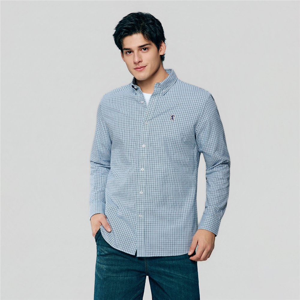 Men's Cotton Slim Oxford Shirt With Embroidery