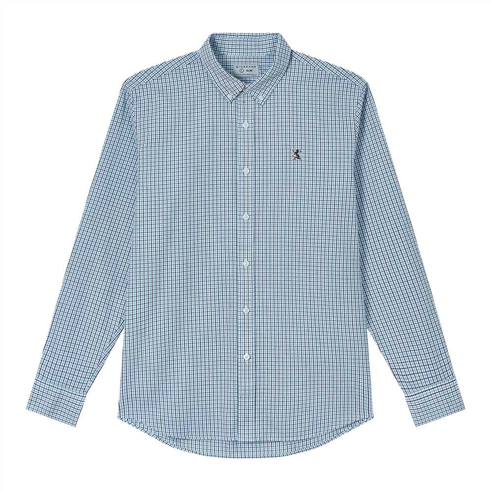 Men's Cotton Slim Oxford Shirt With Embroidery