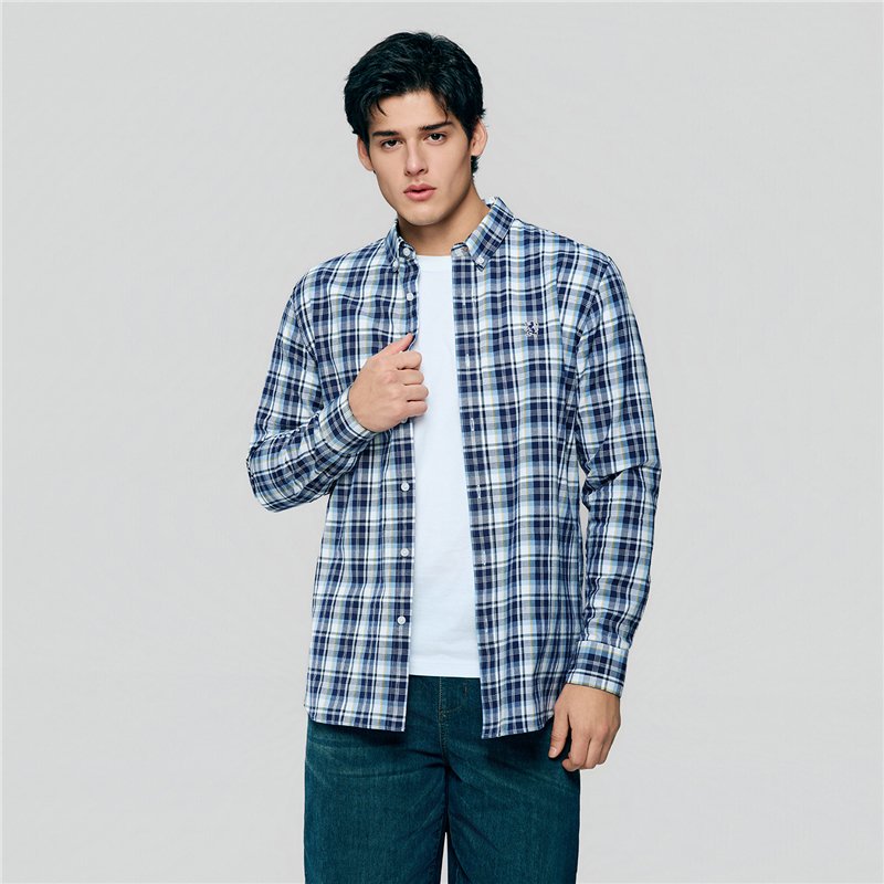 Men's Cotton Slim Oxford Shirt With Embroidery
