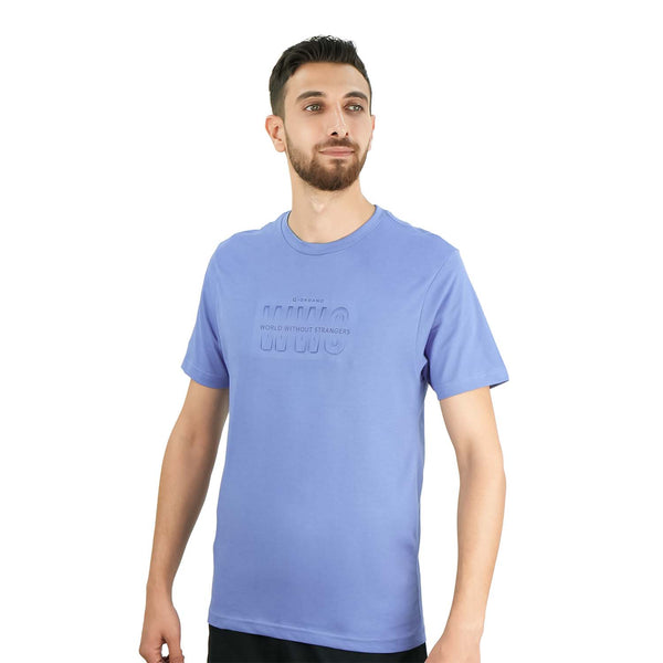 Men's World Without Strangers Print Tee - Slim Fit, Crew Neck, Cotton