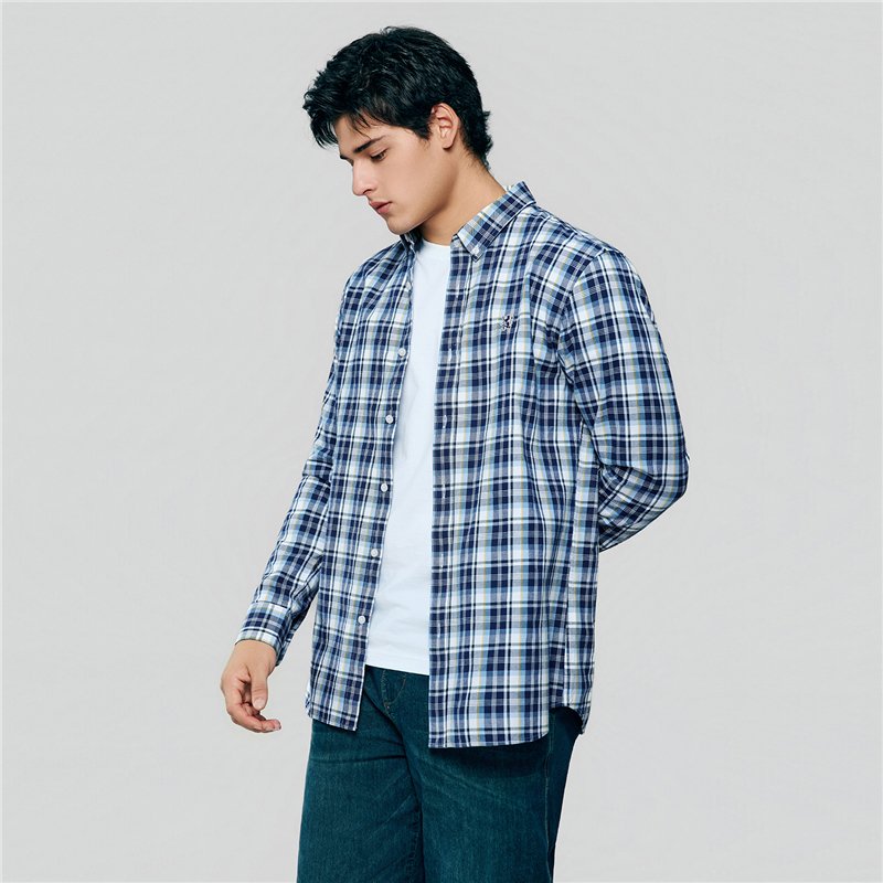 Men's Cotton Slim Oxford Shirt With Embroidery