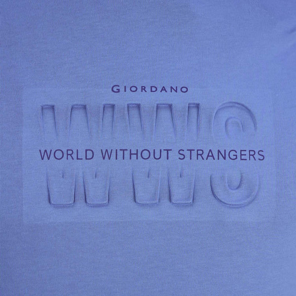 Men's World Without Strangers Print Tee - Slim Fit, Crew Neck, Cotton