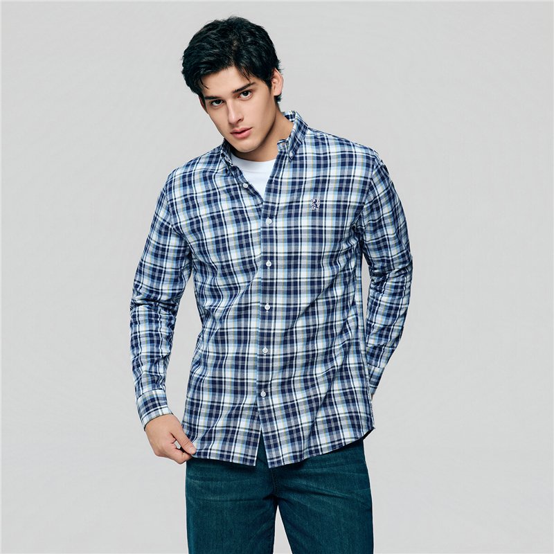 Men's Cotton Slim Oxford Shirt With Embroidery