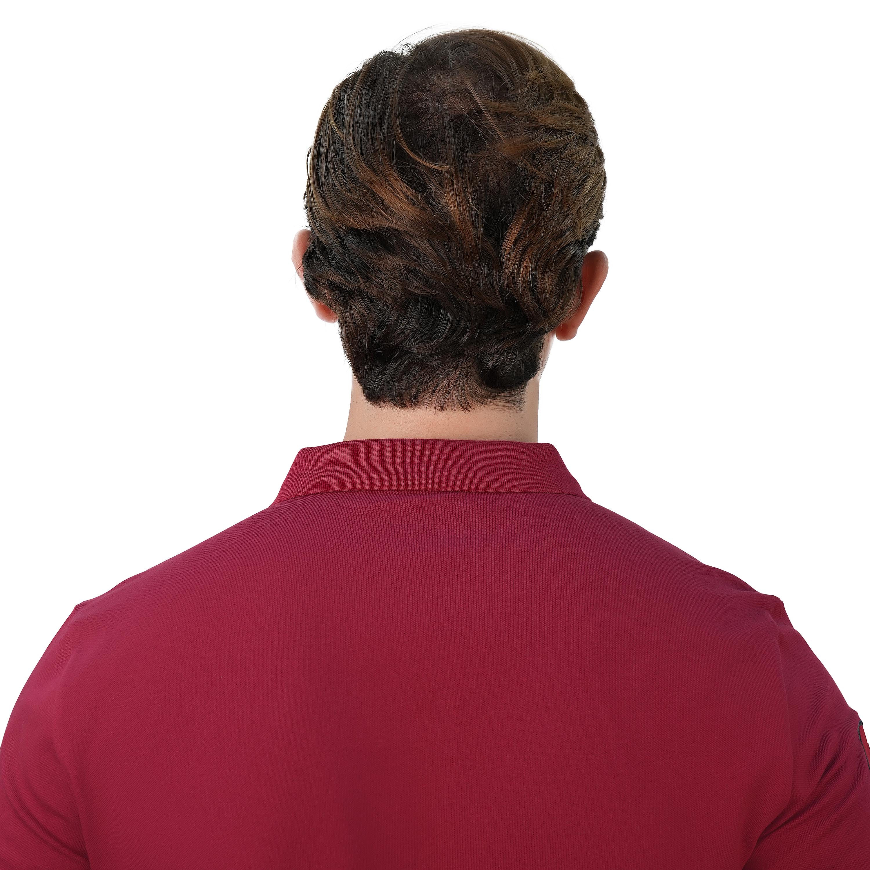 قميص بولو نابليون رجالي من القطن بأكمام قصيرة وقصة ضيقة