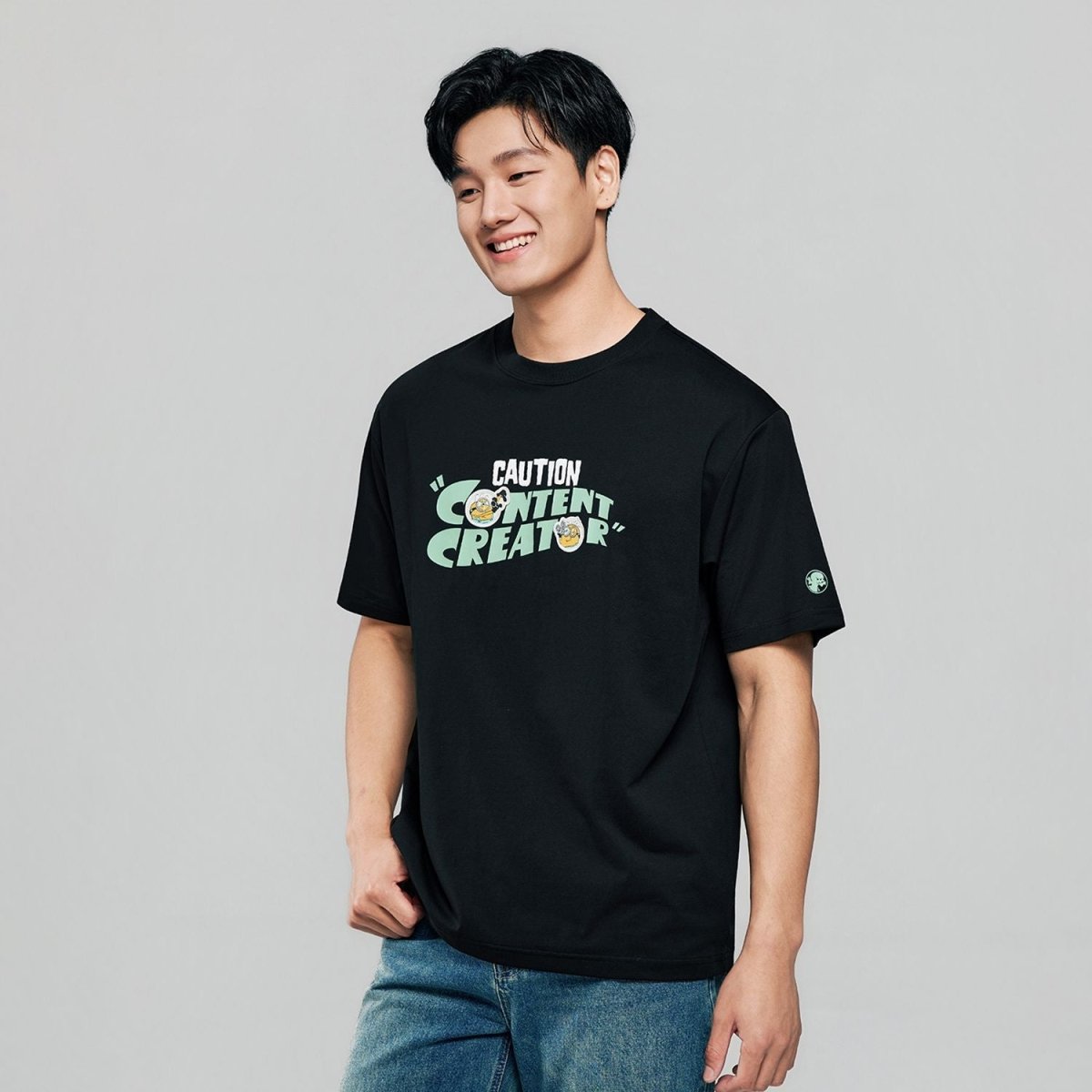 Men's Minions Caution Content Creator Print Tee