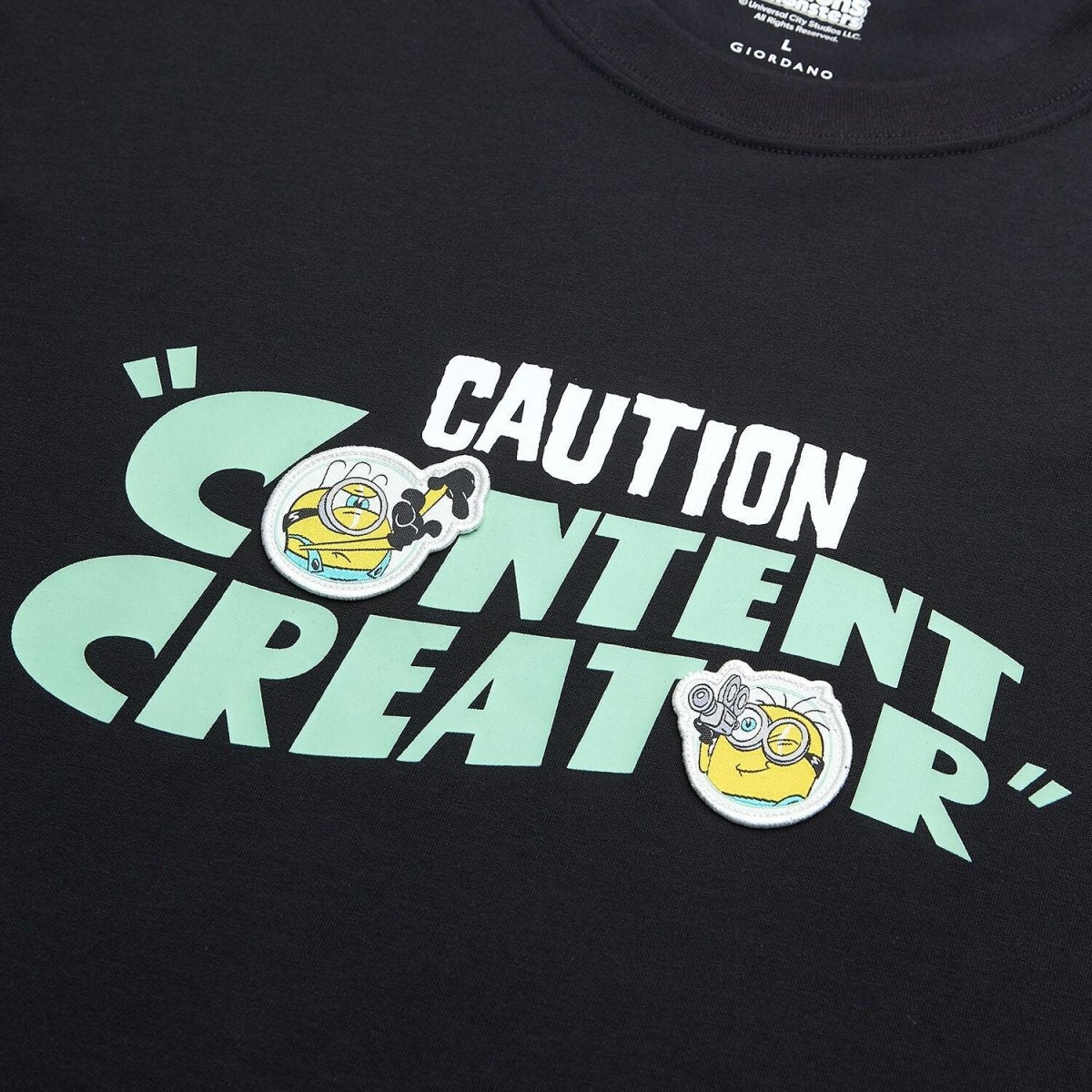 Men's Minions Caution Content Creator Print Tee