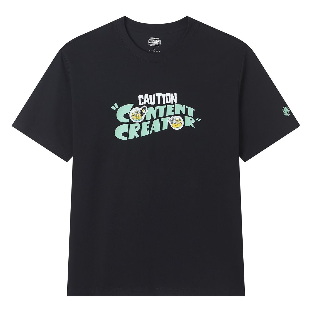 Men's Minions Caution Content Creator Print Tee