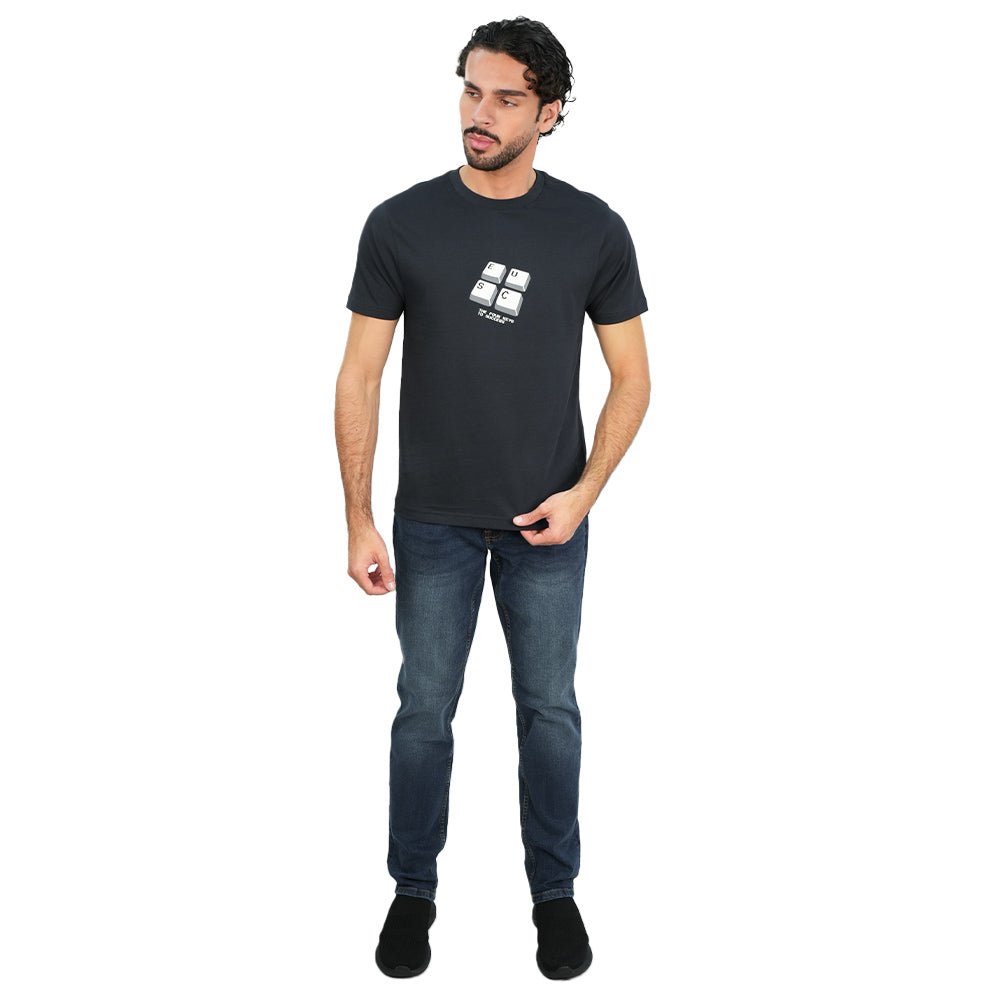 Men's Cotton Jersey Crew Neck Print Tee