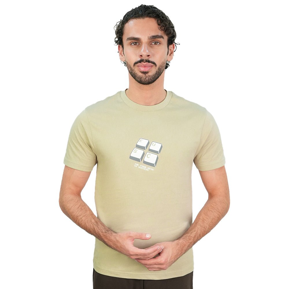 Men's Cotton Jersey Crew Neck Print Tee