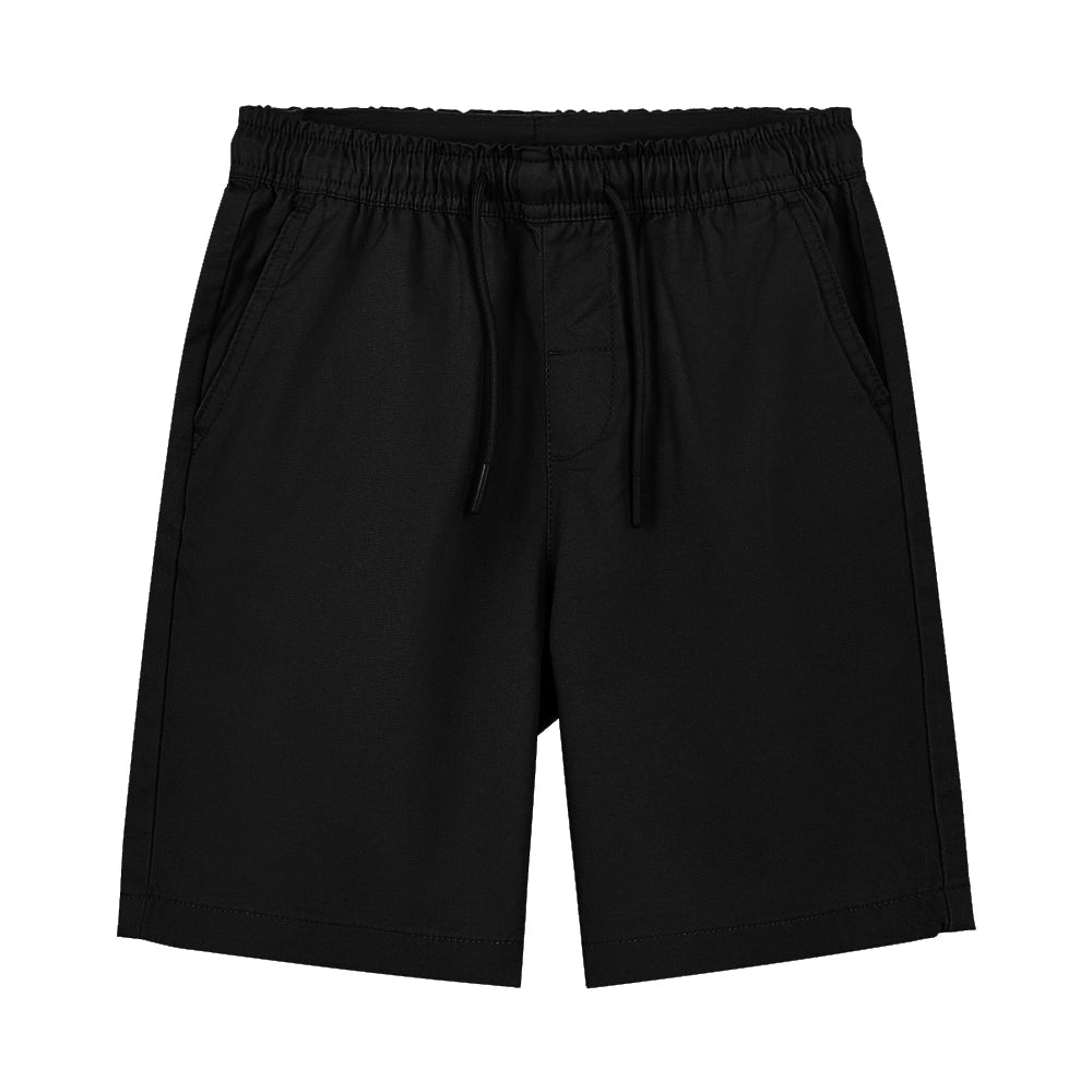 Kid's Cotton Twill Drawstring Shorts With Elastic Waist