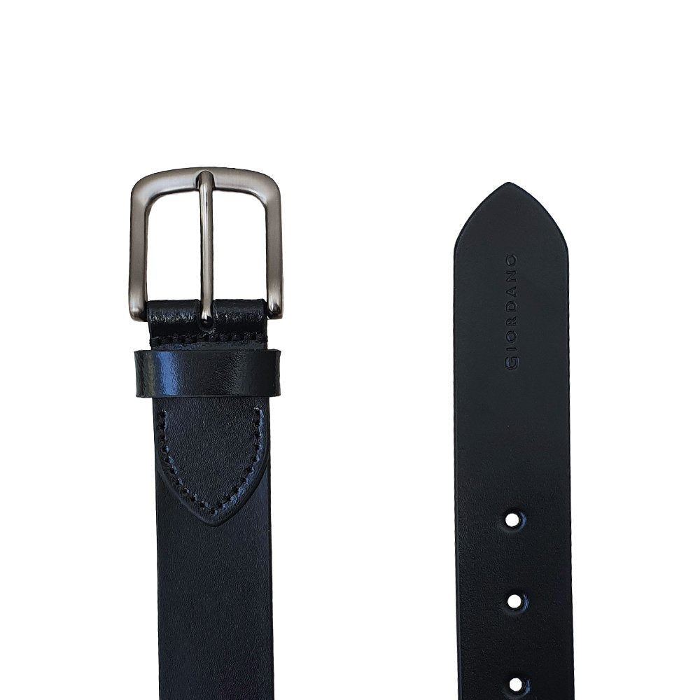 Men’s Classic Leather Belt with Metal Buckle