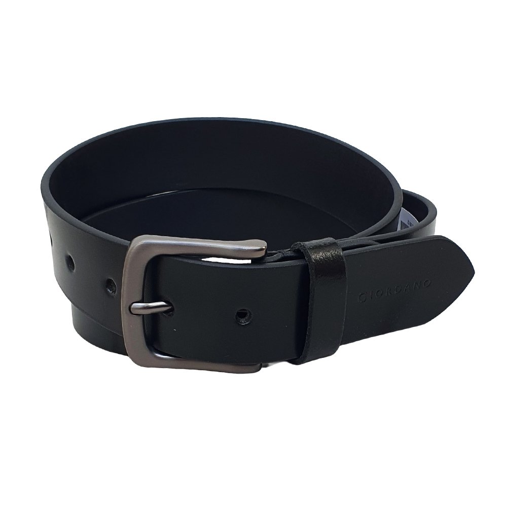 Men’s Classic Leather Belt with Metal Buckle