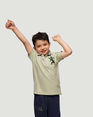 Kids' Lion Polo: 3D Embroidery, Comfort Piqué, Classic Style