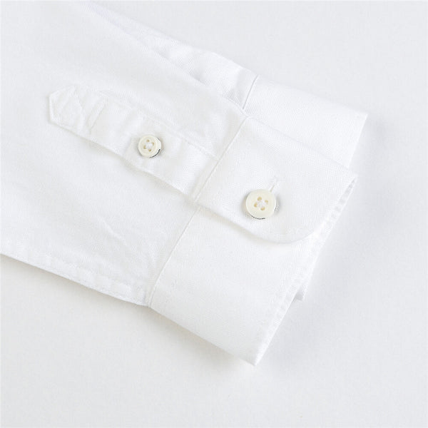 Junior's Cotton Oxford Button Front Long Sleeve Shirt