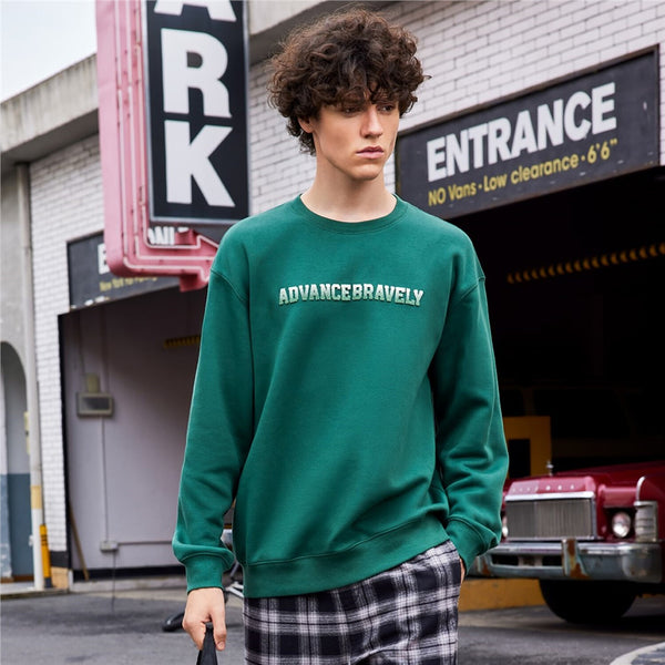 CTN/PLY FRENCH TERRY CREW NECK LS PRINT PULLOVER