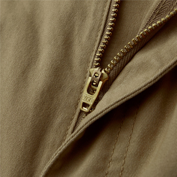 Stretchy mid rise regular tapered khakis